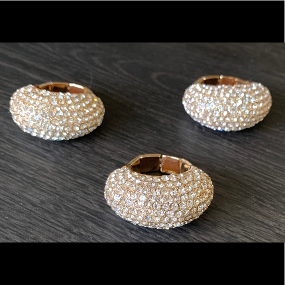 Statement Ring in Gold and rhinestone bling